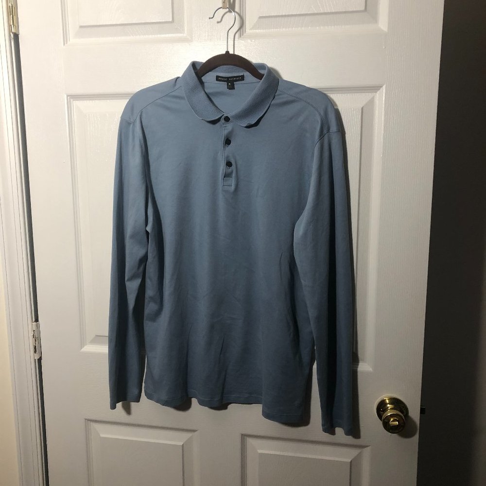 Robert Barakett Long Sleeve Pima cotton Polo Shirt, XL